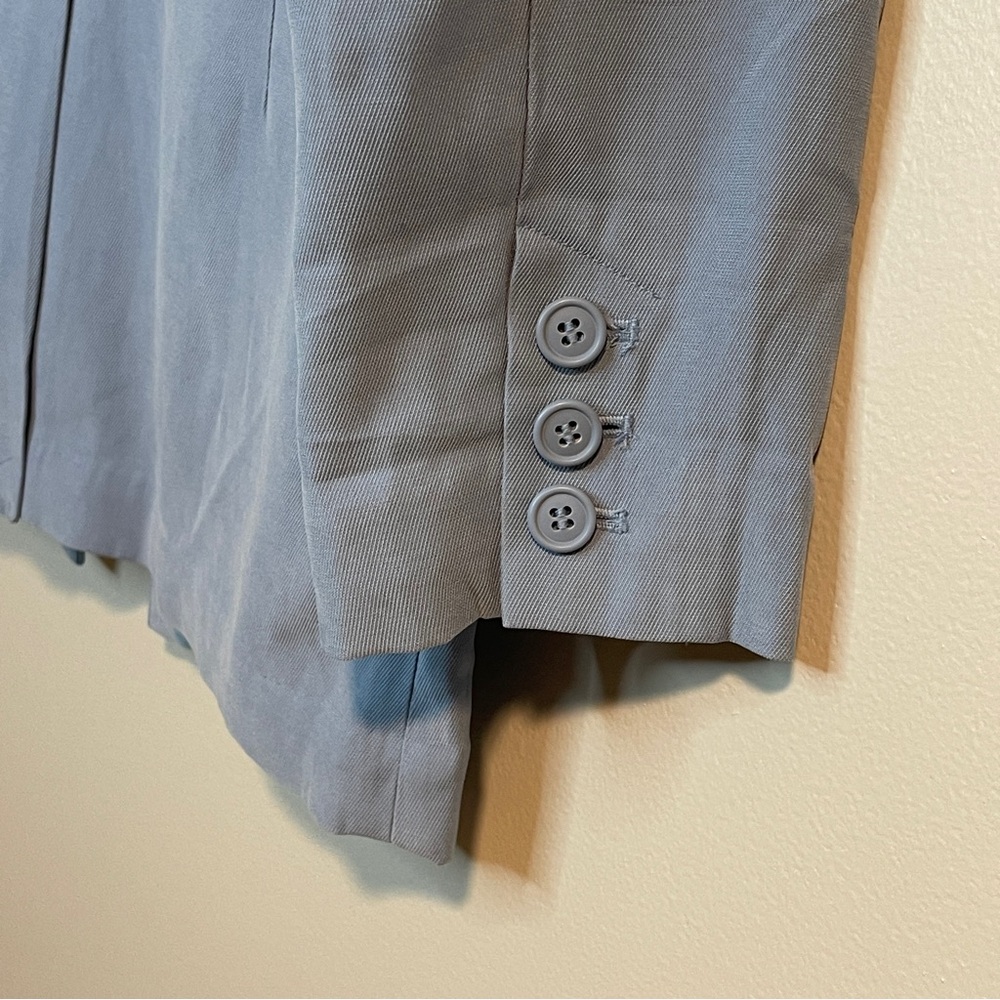 Open Edit Unstructured Blazer In Blue Chambray Si… - image 7